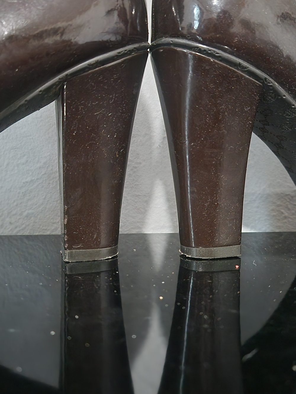 ANTONIO MELANI Dark Brown Suede Mid-Calf Heeled Boots with Buckle Detail - Picture 4 of 10